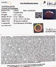 6.22 Ratti Natural new burma Ruby with Govt. Lab Certificate-(2331)
